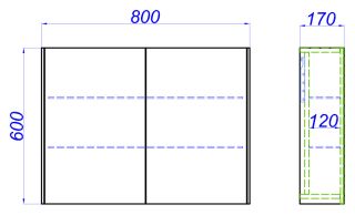 Копрус Зеркального шкафа Aqwella Mobi 80 см MOB0408